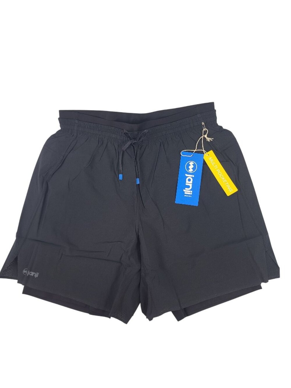 NEW Janji Men's 7" Multi Short 2-In-1 Liner With Pockets Midnight Black Sz M